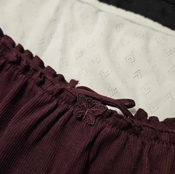 Trio of Women's Cheeky Panties Size XXL In White, Black And Burgundy - Picture 6 of 7